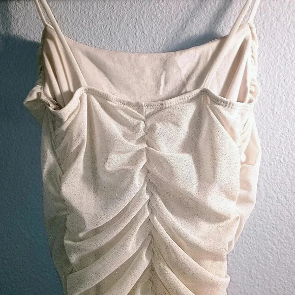 Cristina U.S.A Sparkly Gold Ruched Dress Womens Size Small/Party Dress - Picture 5 of 9